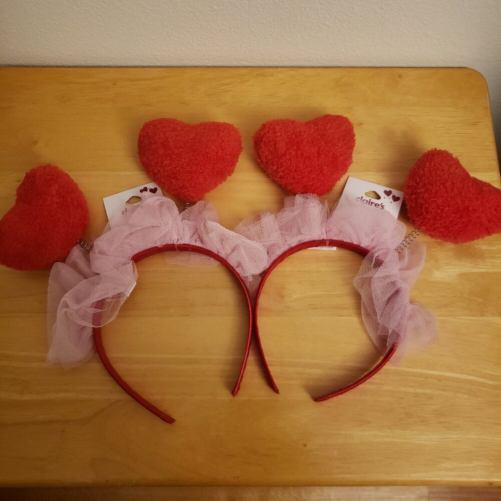Claire's Valentines Day Red Hearts Headbands (Set of 2)